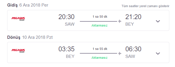 İstanbul-Beyrut Pegasus